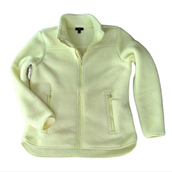 Talbots Jackets & Blazers - TALBOTS LONG SLEEVE FRONT ZIPPER YELLOW SIZE PETITE WOMEN'S FLEECE.